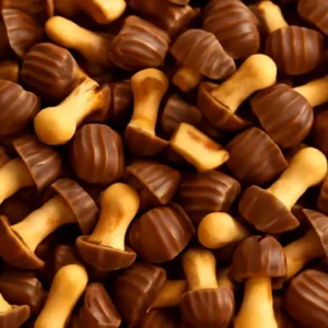 Galleta con forma de seta de caramelo