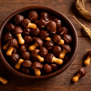 Galletas con forma de setas de chocolate negro