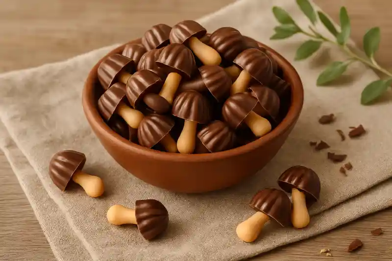 Galetas con forma de seta de caramelo