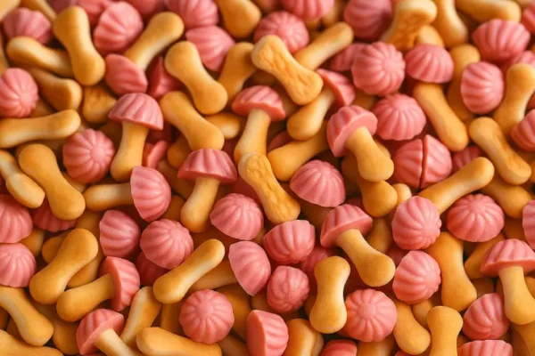 Galletas con forma de setas de fresa