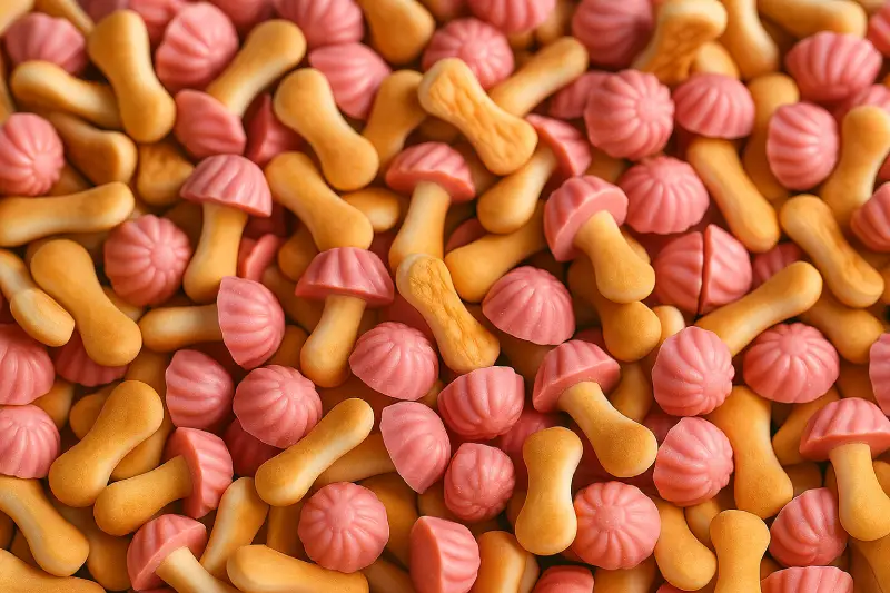 Galletas con forma de setas de fresa