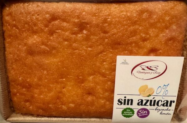 Bizcocho sin azúcar de limón y sin lactosa